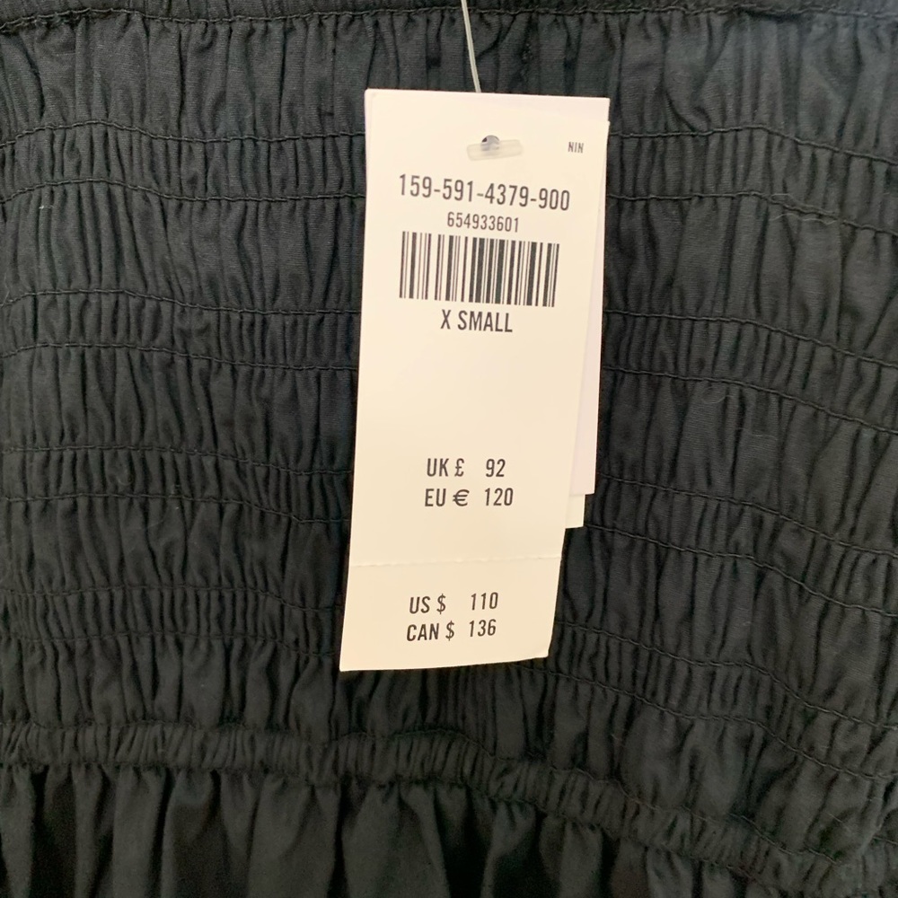 Black Smocked Midi Dress - Picture 8 of 10